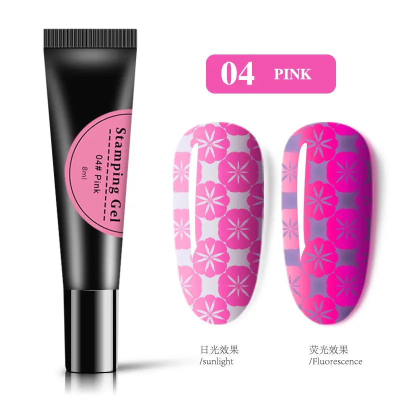 Vente en gros de vernis à ongles de marque privée Soak Off Transfer UV Color Drawing Nail Stamping 8ml Painting Gel