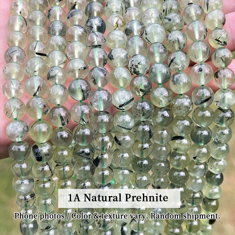 1A Natural Green Prehnite Beads