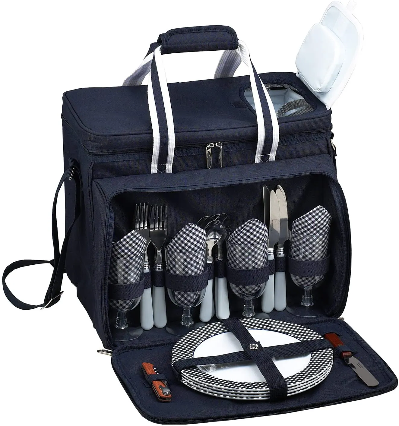 Портативный изолированный крутой рюкзак для пикника Корзина включает 4 человека набор для пикника Сумка для пикника