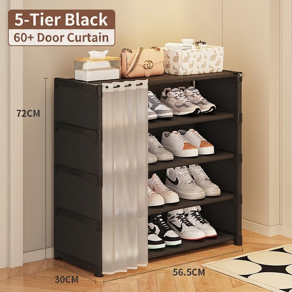 Black 5-layer 60+ curtain