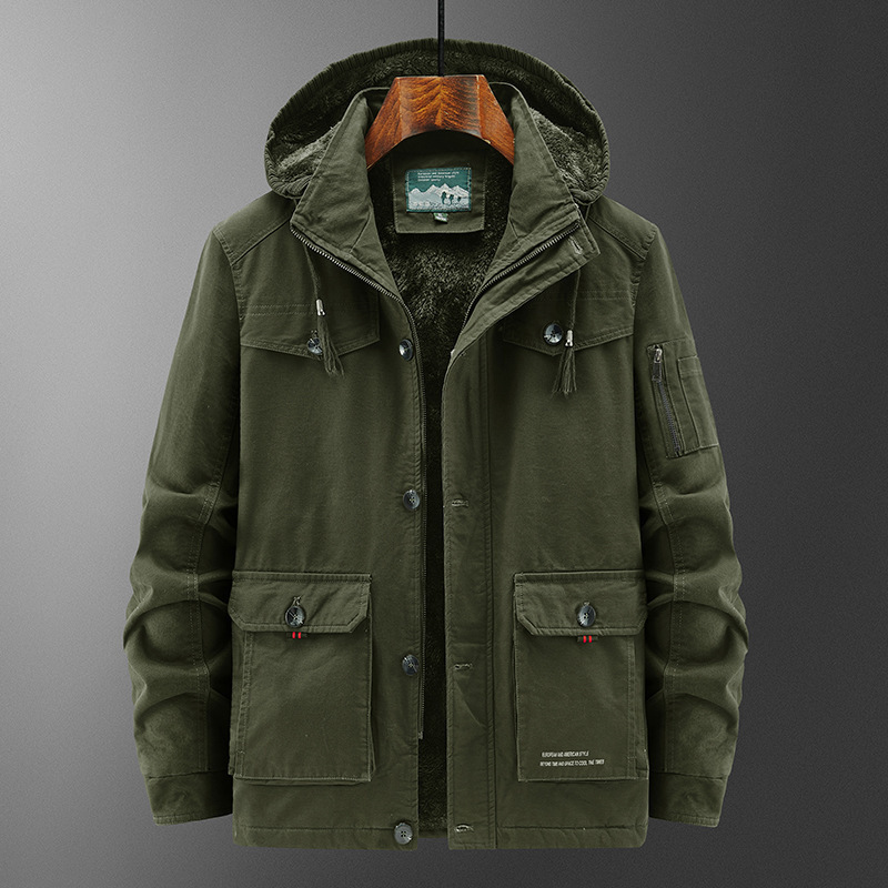 Doublure en molleton vert militaire