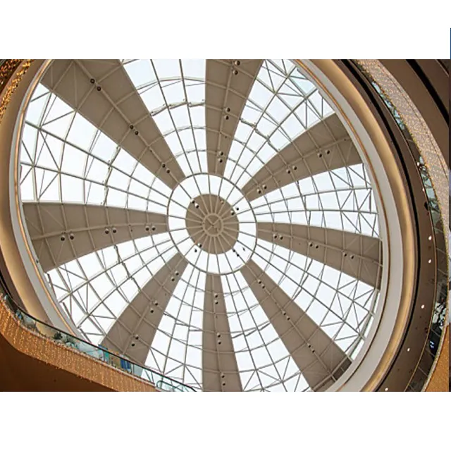 Prefab Space Frame Top Quality Curved Bent Tempered Toughened Glass For Dome Skylight Roof Ceiling