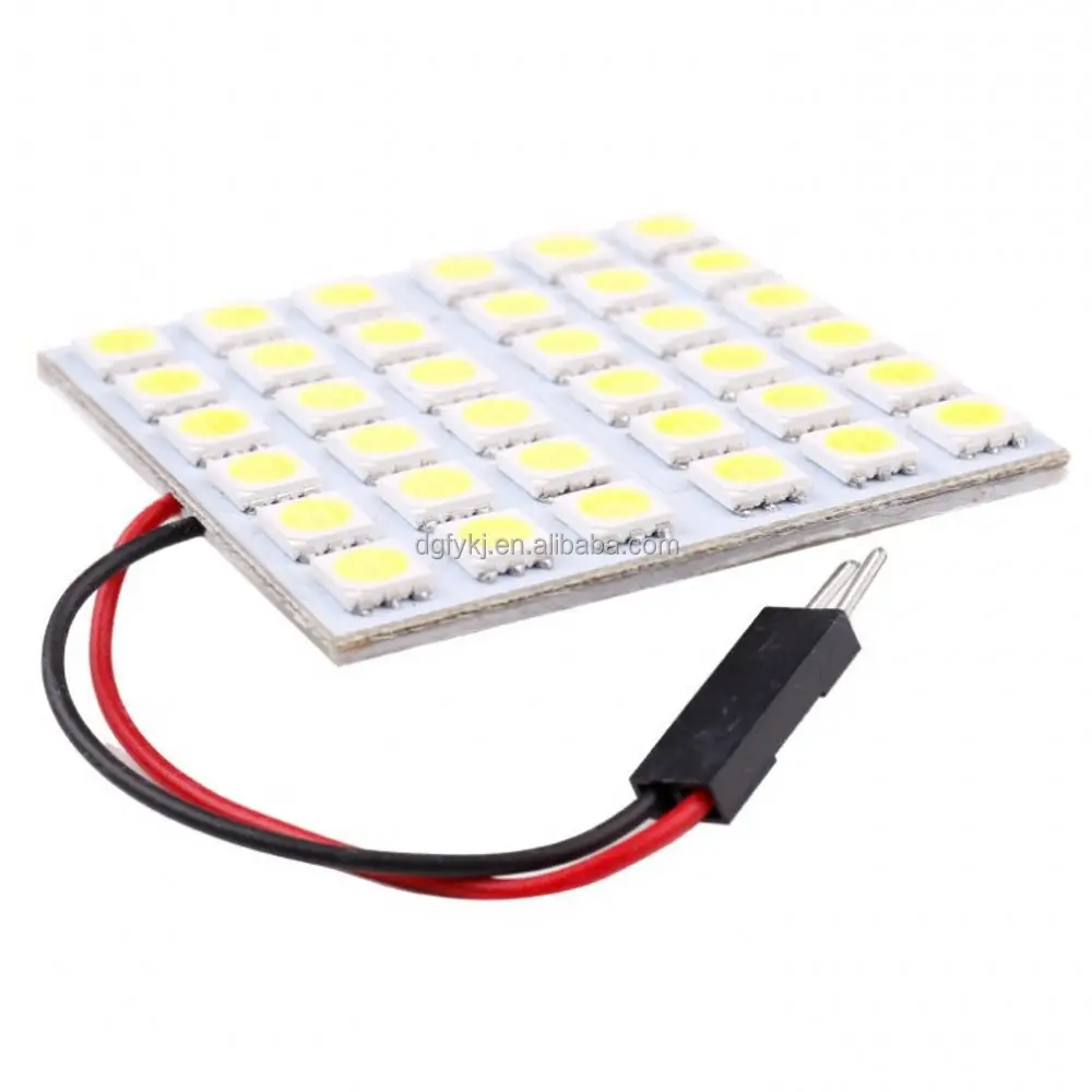 Lampu kubah Interior mobil Chip 36SMD 5050 lampu atap otomatis 12V DC 12V T10 + adaptor Festoon baca bohlam