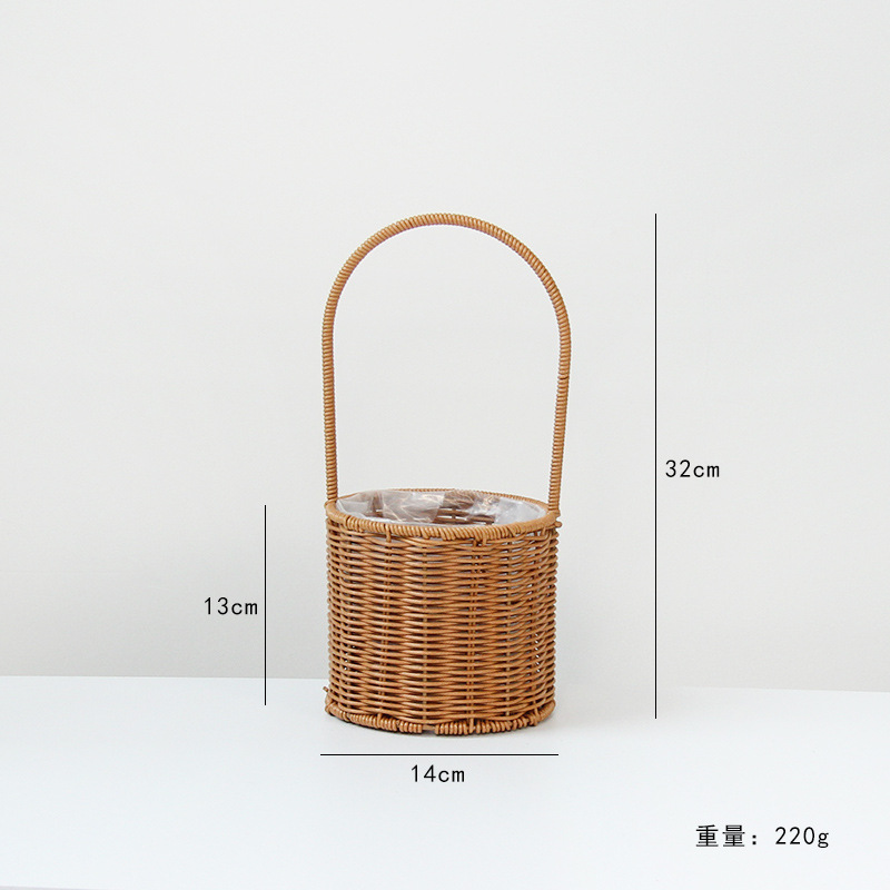 flower basket-straight round small size