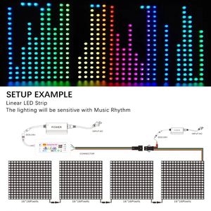Tuya akıllı SP107E LED müzik spektrum aydınlatma APP kontrol 16*16 matris paneli piksel SPI RGB LED şerit denetleyicisi - Product Image 4