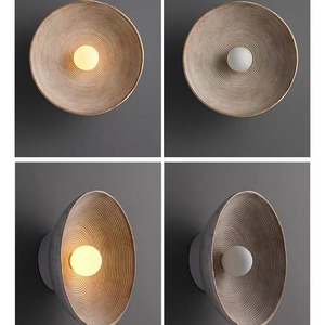 מודרני עץ כדור קיר sconce עגול מנורת קיר רטרו לופט קישוט הבית זכוכית שרף מסדרון חוטי קיר תאורה