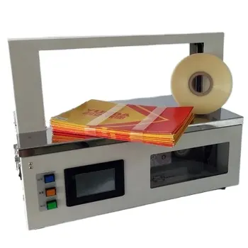 Masaüstü 20/30mm kağıt ve opp bant rulo otomatik küçük makale ambalaj bantlama makinesi