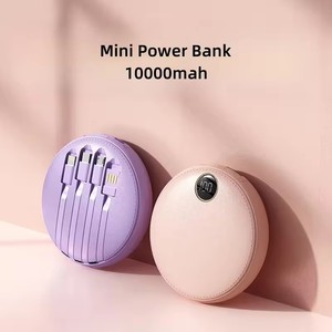 Banco de energía portátil con cables integrados X 4, 10000mAh Paquete de batería de carga rápida 4 salidas 2 entradas con pantalla LED - Product Image 5