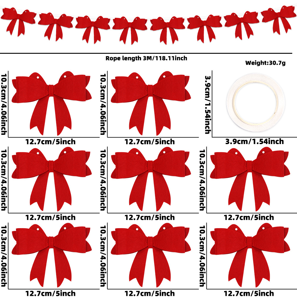 3m wire-red felt bow style