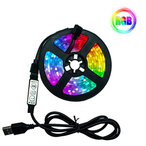 Conjunto de TV RGB 5050, tira de luz de ambiente de fondo, entrada de 5V, Control remoto de 24 teclas, tira de LED de cobre negro para paisaje - Product Image 1