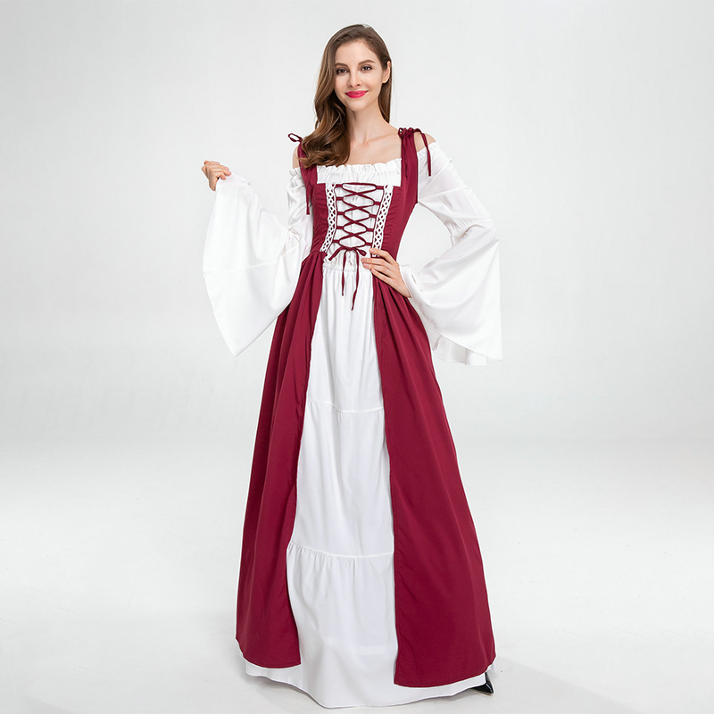 Vestido campesino rojo vintage