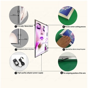 Hộp Đèn LED Mỏng Nhôm Màu Vàng Bạc Màu Đen Khung Tranh A0,A1,A2,A3,A4,B0,B1,B2,B3,B4 - Product Image 5