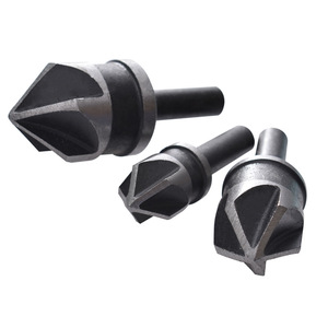 3pcs 90 Degree Woodworking Round Handle Five Blade Chamfering Tool Electric Drill <strong>Hole</strong> Drilling Bit <strong>12</strong>-19mm Tool Set