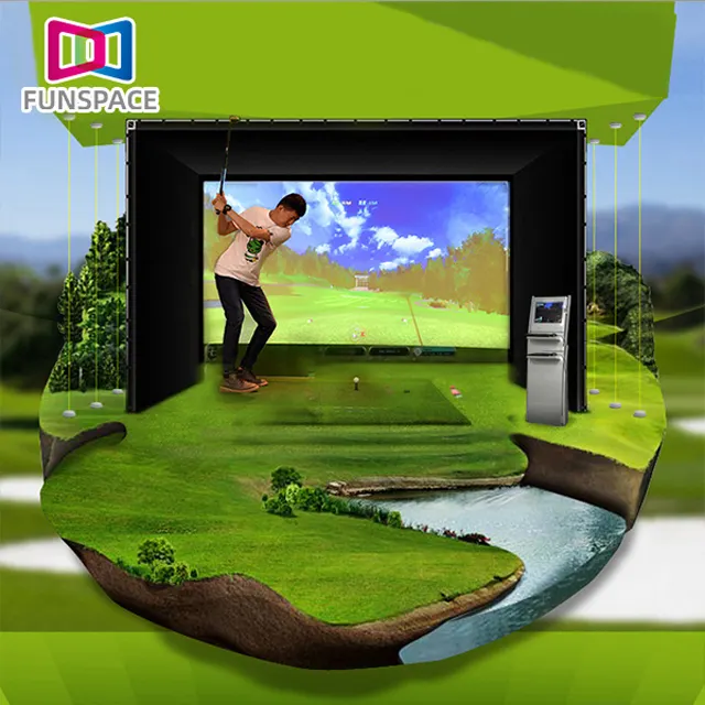 Máquina de juegos de Golf operada por monedas, máquina de videojuegos de Golf simulada