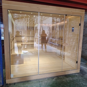 Personalizzazione cabina Sauna in legno tradizionale stufa elettrica cicuta illuminazione LED Sauna stanza