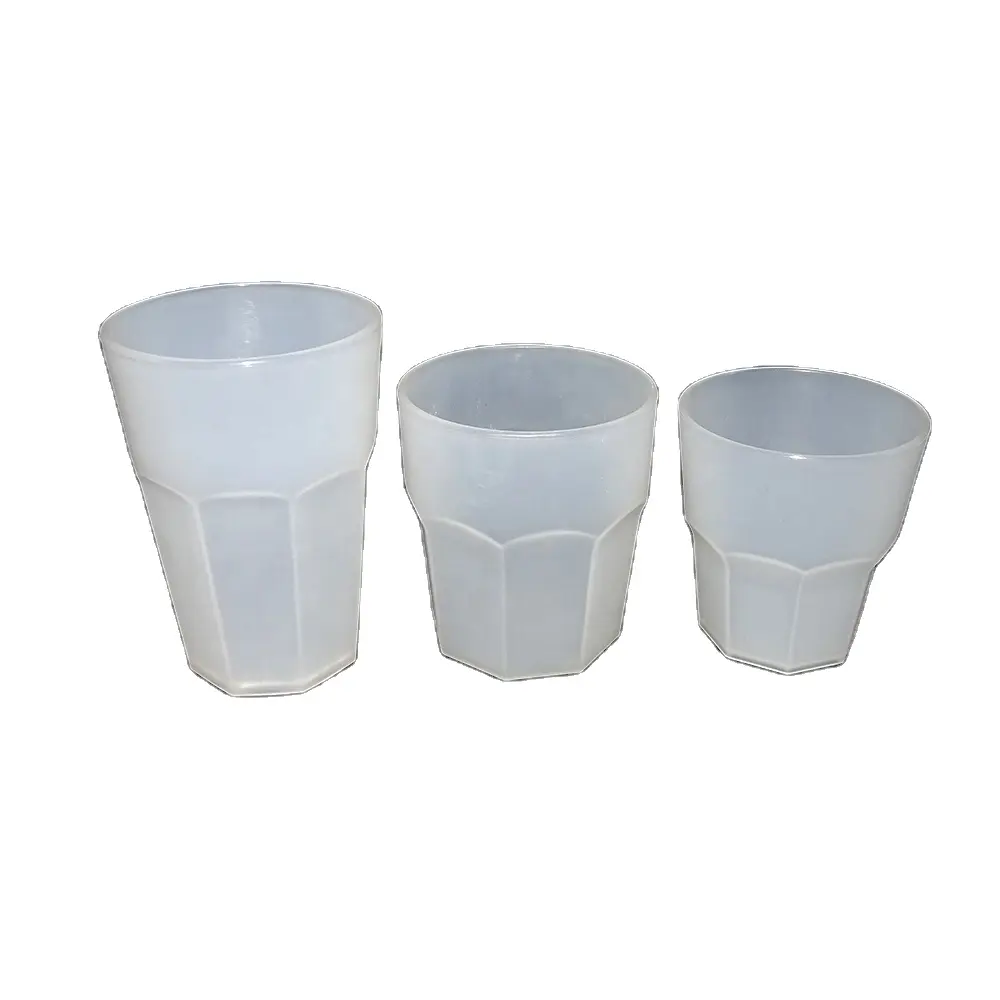 pp plastic material white plastic disposable wine cup juice Octagon cup with logo printed beer