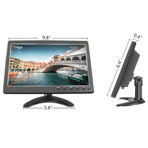 Monitor de ordenador de escritorio LCD TFT LED de pantalla ancha de 10,1 pulgadas con altavoz entrada AV VGA capacitiva de tamaño pequeño para TV de coche - Product Image 6