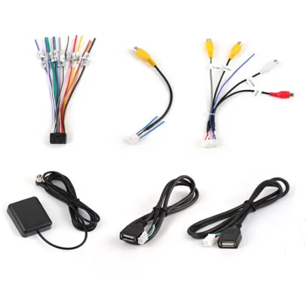 Factory Android Car Stereo Radio Rca Wire Harness With Gps Wiring Harness Adapter Cable Reversing Camera Input Usb/Gps Antenna