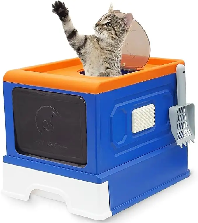 صندوق سرير للقطط من أفضل الأنواع مزود بغطاء ومانع لربط الماء صندوق سرير قابل للطي للقطط صندوق حفظ فعال للقطط