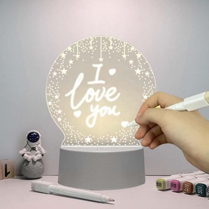 Modern 3D LED not kurulu ile renkler yeniden yazılabilir akrilik lamba USB gece lambası yaratıcı LED tasarım stili ve kalem aksesuarı - Product Image 2
