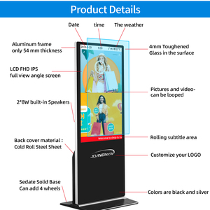 Pantalla táctil infrarroja capacitiva móvil vertical de pie, panel de monitor publicitario, señalización digital LCD y pantallas - Product Image 3