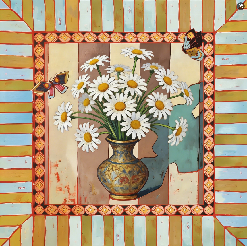 Pure White Daisy Golden Yellow