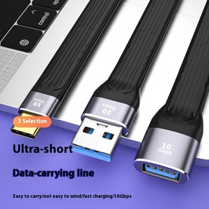 USB4ข้อมูลการชาร์จเร็ว Type-C ตัวผู้กับตัวผู้ส่ง40GB ธันเดอร์โบลท์ USB 4แบบนุ่มแบนสั้น C กับสายต่อ USB - Product Image 2