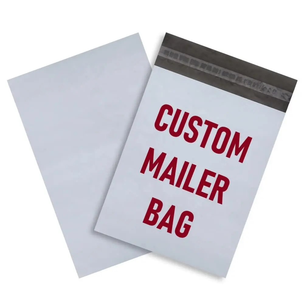 कस्टम सफेद पॉलीमेलर्स बैग शिपिंग बैग मुद्रित सफेद सेल्फ-सीलिंग मेलिंग लिफाफे निजीकृत प्लास्टिक बैग