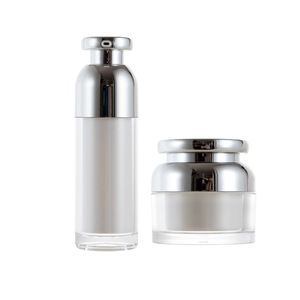 塑料独特形状亚克力泵瓶30/50g化妆品包装容器定制颜色双壁亚克力罐瓶