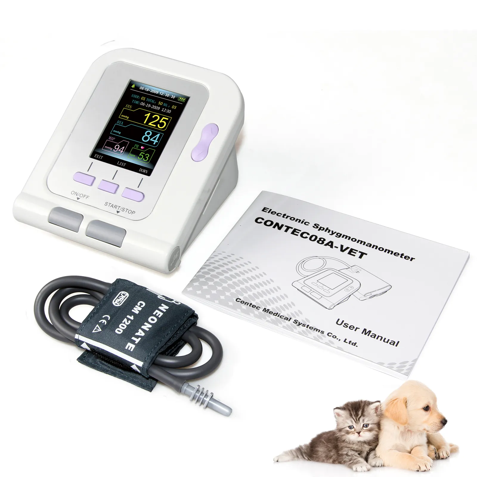 CONTEC Contec08A-VET цифровой Ветеринарный монитор артериального давления для животных, ветеринарная клиника
