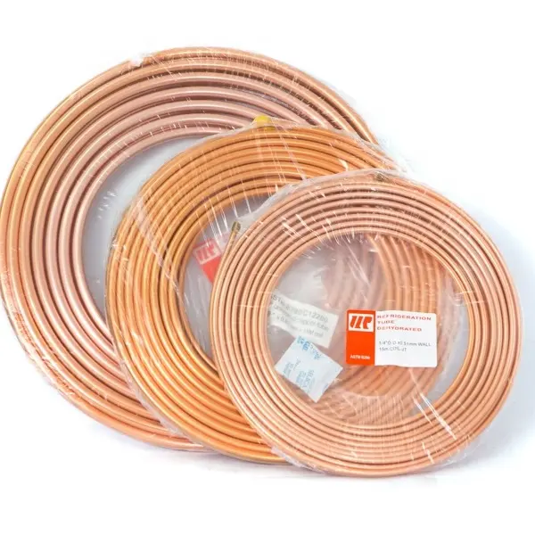 Tubos de cobre para aire acondicionado, bobina para tortitas, 1/4, 3/8, 5/8 pulgadas, ASTM B280, C12200, c2400