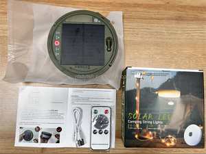 10m 100LEDs Hada portátil stowable telescópico multifunción 8 modos panel solar camping Cadena de luz