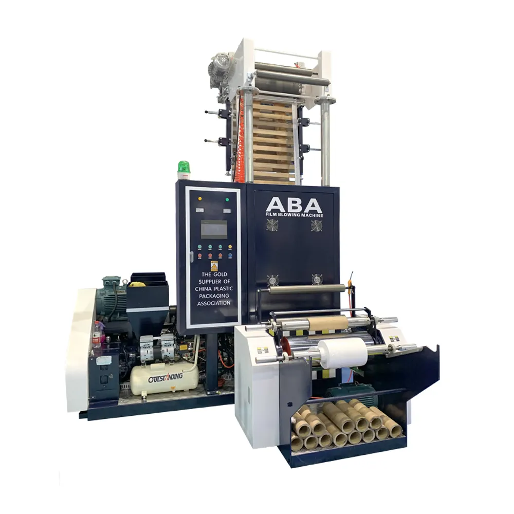 Máquina automática de extrusión de película soplada de tres capas de alta velocidad Máquina de extrusión de película soplada de bolsa de basura ABA