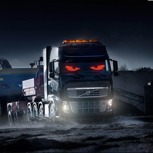 Xenplus New <strong>12V</strong> Programmable <strong>LED</strong> Truck Driving Demon Devil Eyes Colorful <strong>Red</strong> Front Glass Window DIY Decorative Lorry Accessories - Product Image 3