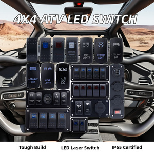 Không Thấm Nước 4x4 UTV ATV bảng chuyển đổi 12V 24V 5pin màu xanh Led Laser Toggle kcd1 mô hình cho công nghiệp ON-OFF chức năng cho off-road - Product Image 2