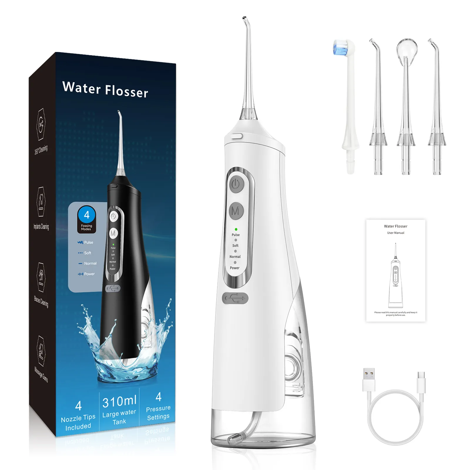 Irrigador bucal barato al por mayor IPX7 dispositivo de limpieza de dientes eléctrico impermeable hogar viaje hilo Dental hilo de agua