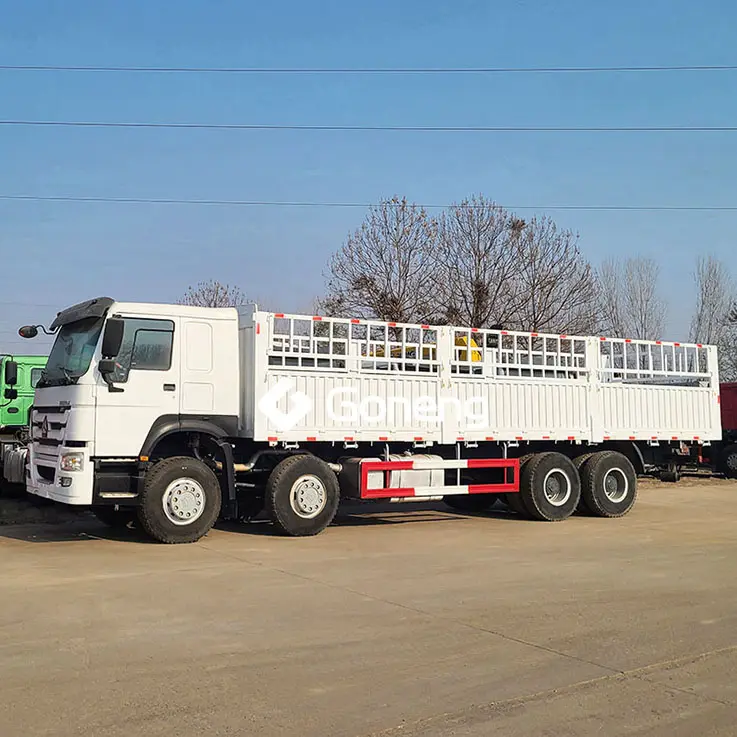 Euro3 Euro4 Euro 2 Flatbed Trailer Sino Vrachtwagens Cargo Sinotruk Howo Gebruikt 8X4 Cargo Truck 12 Wielen