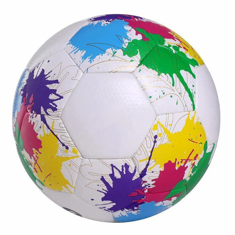 Футбольный мяч буйства цветов, изготовленный на заказ машинно сшитый футбольный мяч из полиуретанового материала, спортивный тренировочный мяч лиги, спортивный инвентарь