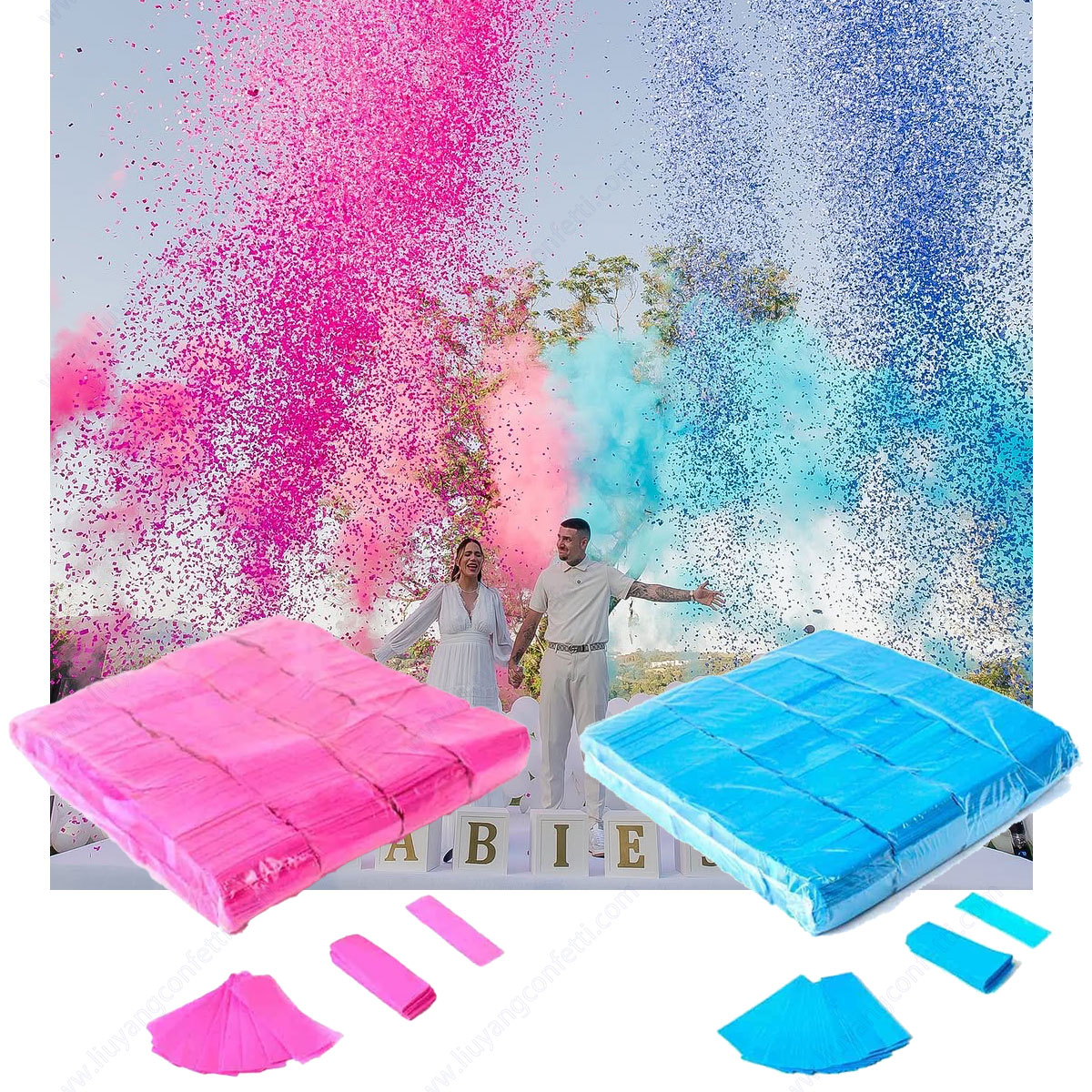 confettis bleu rose 10kg rose+bleu