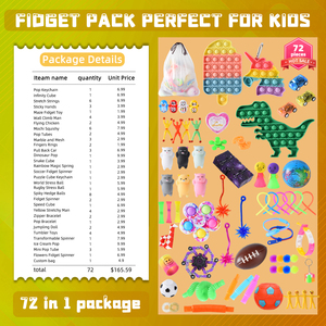 ET çocuklar için mükemmel fikir noel hediyesi 72 adet Fidget oyuncak paketi eğlenceli zengin gizem kutusu Fidget özel stres oyuncakları Set - Product Image 6