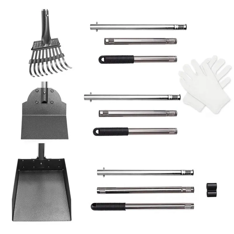 Wholesale custom sales pet cleaning tools set shovel dustpan rake pet cleaning tools three-piece set.