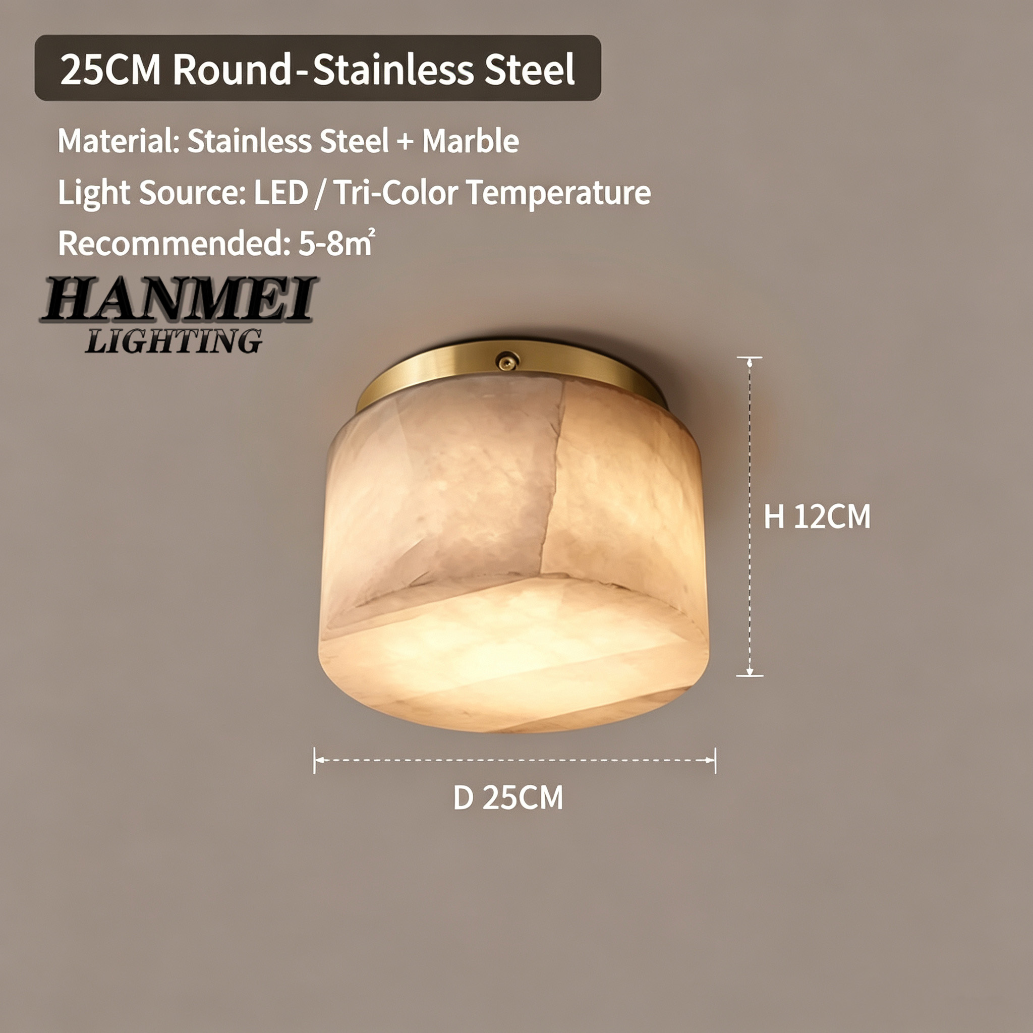 Gold+White-D25*H12cm