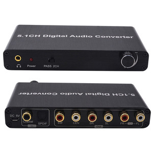 192kHz DAC 5.1CH Digital Audio Converter <strong>Decoder</strong> Coaxial / Toslink To 2.0 Analog 3.5mm Jack <strong>Output</strong> With Volume Control