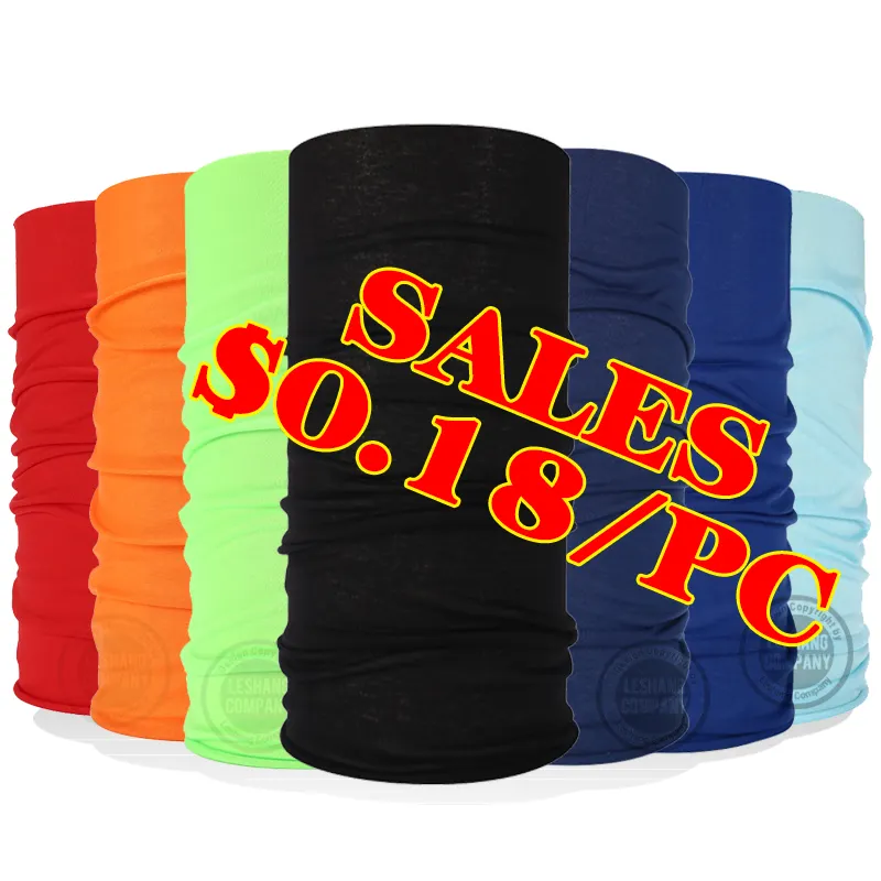 Bandana colorida personalizada de poliéster lisa, preta, vermelha, rosa, amarelo, roxo, branco, laranja, azul, verde, cor sólida