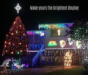 60nodes/set WS2811 <strong>LED</strong> String Lights <strong>DC12V</strong> Full Color Icicles Style <strong>RGB</strong> IP68 App Controlled 12mm Width Landscape ROHS Certified - Product Image 2