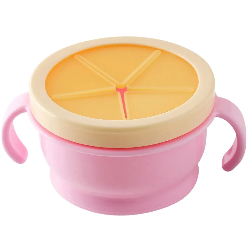 baby silicone bowl snack bowl with starfish lid handle infant baby feeding bowl
