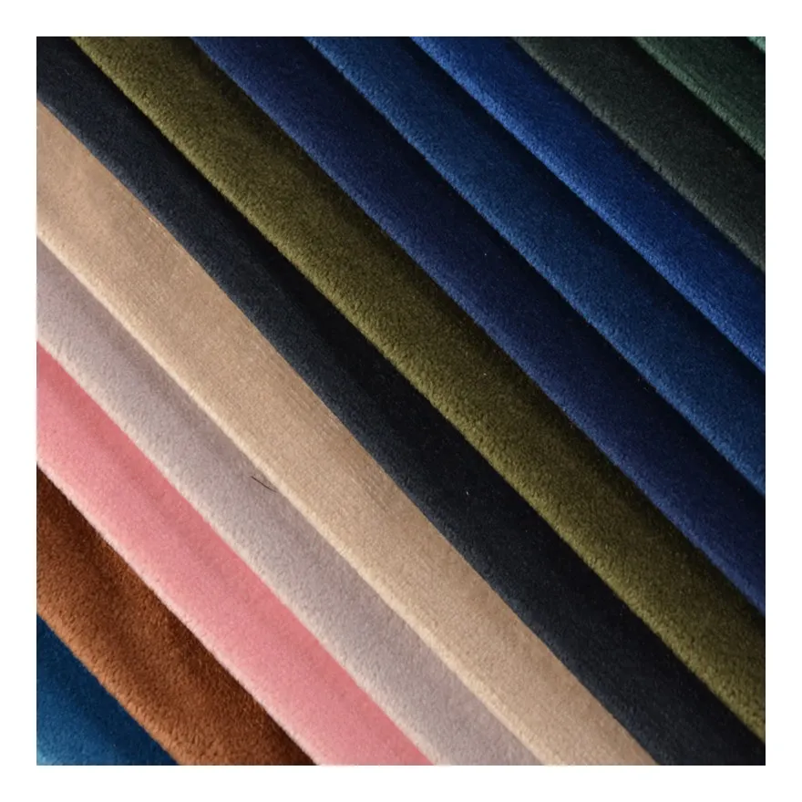 Prix bon marché 100% polyester peluche velours tissu d'ameublement velours pour tissu