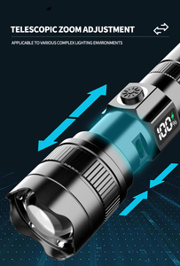 Xách tay USB sạc LED <span class=keywords><strong>Torch</strong></span> ánh sáng 1000 <span class=keywords><strong>Lumens</strong></span> nhôm và ABS cơ thể không thấm nước khẩn cấp đèn pin cho lặn - Product Image 6