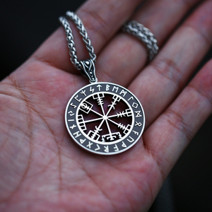 Retro <strong>Norse</strong> Viking Jewelry Vintage Men's Fashion Accessories Custom Stainless Steel Letter Necklace Retro Necklace Pendant - Product Image 2