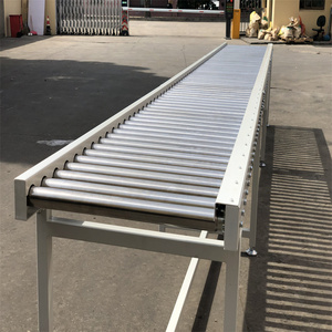 Línea de montaje de transportador de rodillos fijo motorizado con sistema de cinta transportadora para carga y descarga